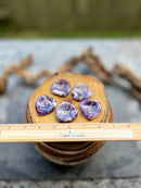 Amethyst Chevron Heart Shape Worry / Soothing Stone FB1335 💜