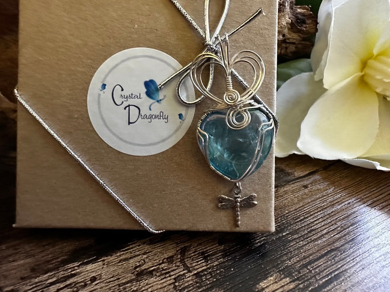 Gemstone hearts wire wrapped in Sterling Silver FB1121