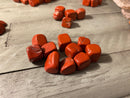 Tumbled Red Jasper, Cube-like shapes, Supreme Nurturer & Turns Ideas into Action