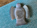 Agate Drusy Carved Angel with Velvet Drawstring Pouch FB2639