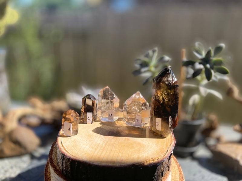 Smoky Quartz Standing Polished Point (Tower) from Brazil FB3195