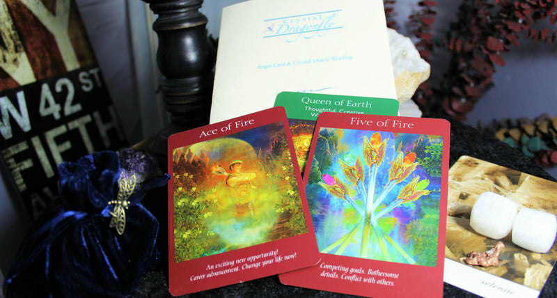 Crystal Oracle / Angel Card Reading with Intuitively Chosen Stones; FB1927