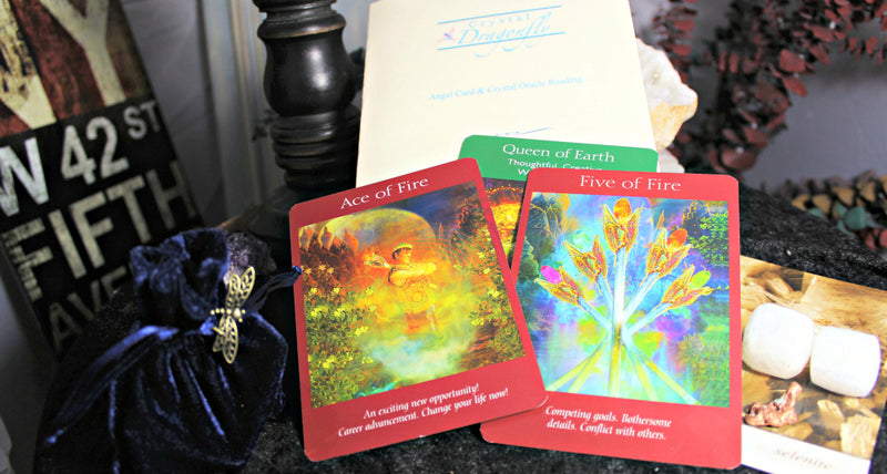 Crystal Oracle / Angel Card Reading with Intuitively Chosen Stones; FB1927