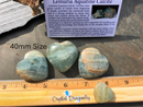 Lemurian Blue Aquatine Calcite Hearts FB3403 💙