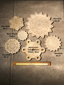 Wood Cut Out Patterns Crystal Grid Bases; FB1502