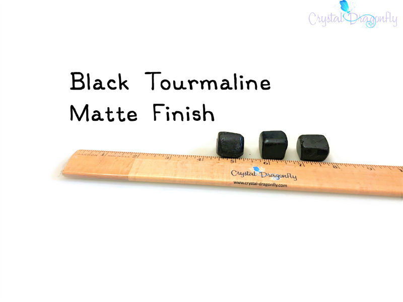 Tumbled Black Tourmaline, MATTE finish - Joy, Channeling, Protection, Serenity; FB1645