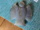 Agate Drusy Carved Angel with Velvet Drawstring Pouch FB2639