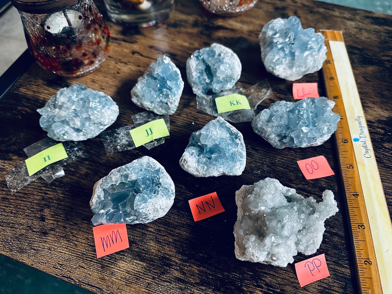 Celestite Clusters from Madagascar - Angelic Realm Crystal FB1306