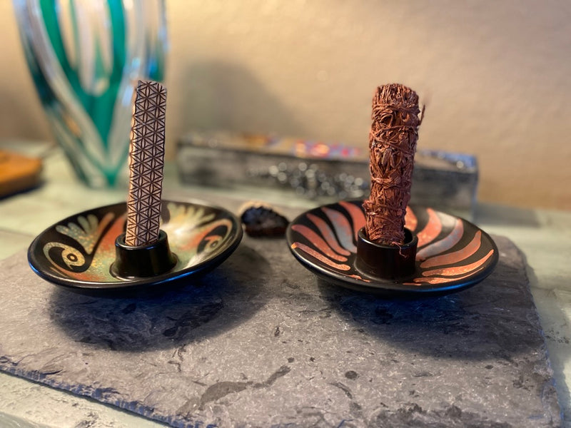 Peruvian Handmade Ceramic Smudge Stick / Palo Santo Incense Burner FB2290