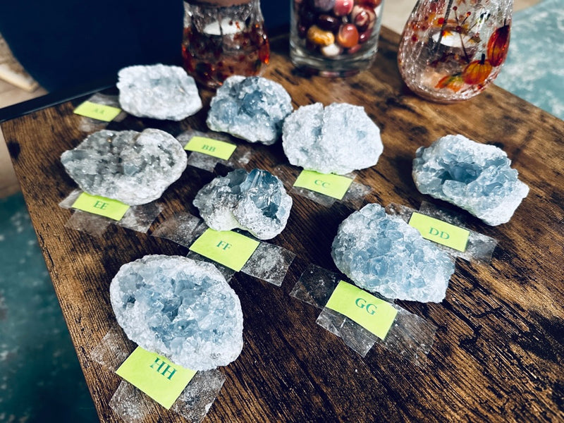 Celestite Clusters from Madagascar - Angelic Realm Crystal FB1306