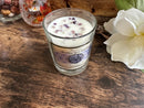 Hand-Poured Soy Candle in Glass Jar with Gemstones, or Gemstone Sand, and Essential Oil, FB2542
