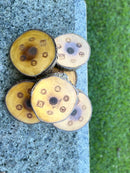 Chakra Symbol Wood Crystal Grid Base with Bark rim FB1525