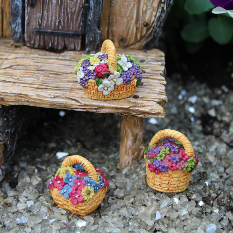 Fairy Garden / Miniature Accessories - Flower Basket with Handle; FB1726