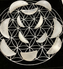 Selenite Crescent Moon, clearing and cleansing energy FB2983