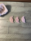 Rose Quartz Double Sided Carved Crescent Moon FB1940