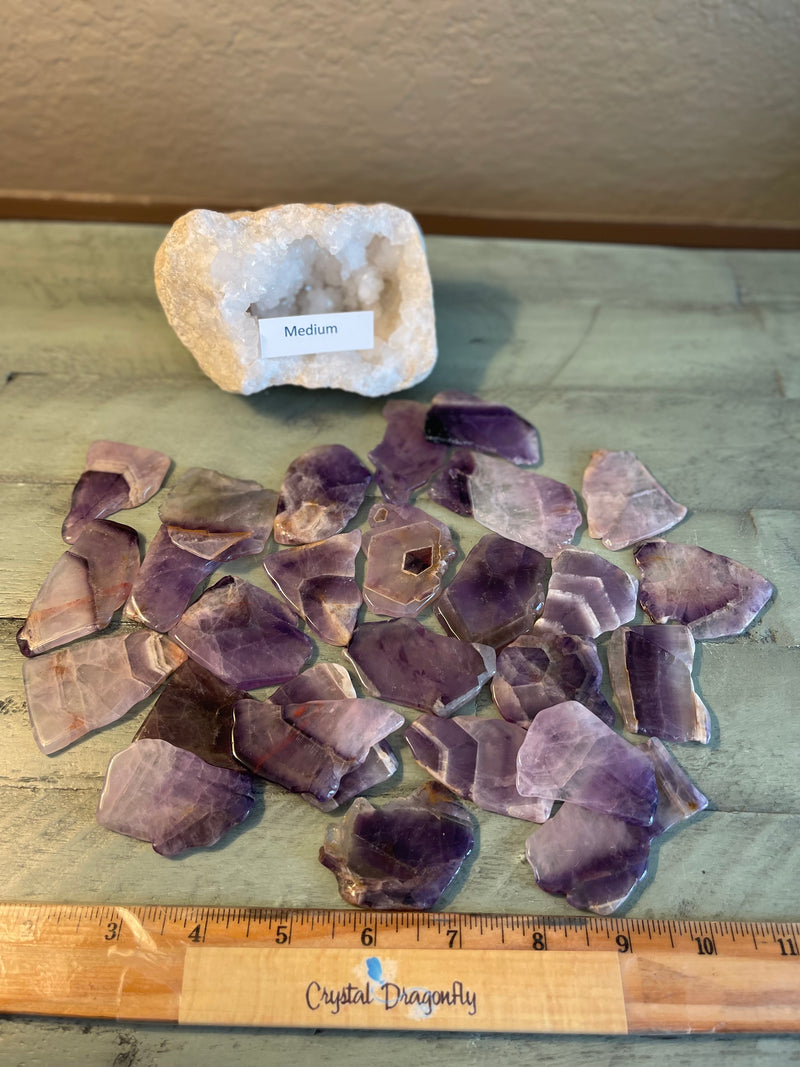 Amethyst Mini Slabs - Incredibly Versatile as a base for tumbled stones, crystal bowls and grids