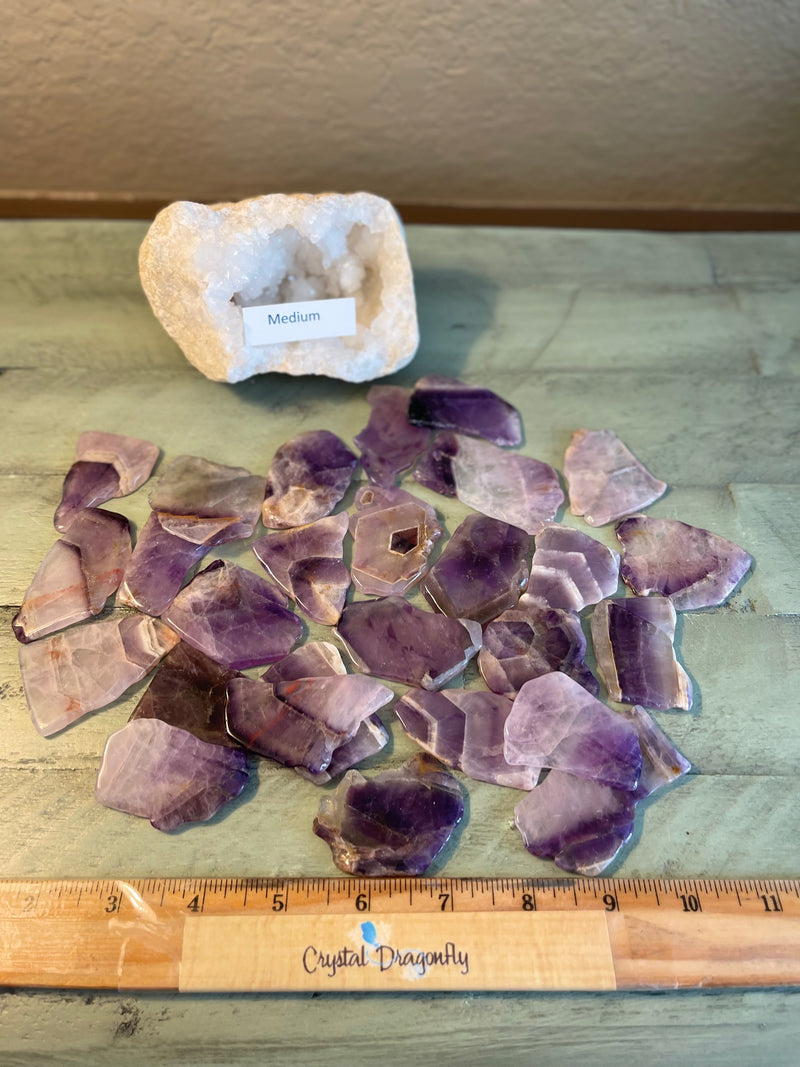 Amethyst Mini Slabs - Incredibly Versatile as a base for tumbled stones, crystal bowls and grids