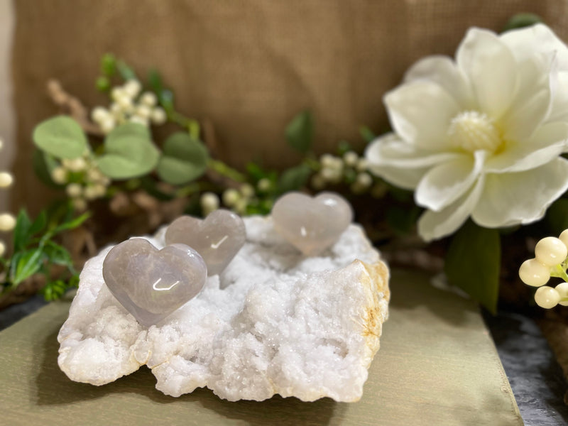 Blue / Lavender Rose Quartz Heart FB1286