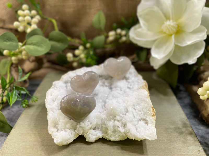 Blue / Lavender Rose Quartz Heart FB1286