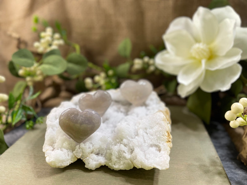 Blue / Lavender Rose Quartz Heart FB1286