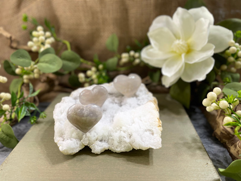 Blue / Lavender Rose Quartz Heart FB1286