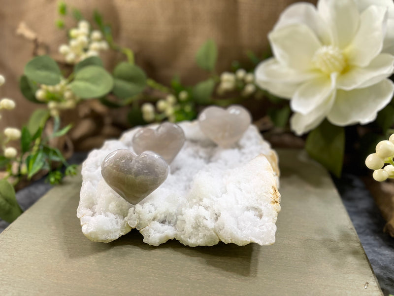 Blue / Lavender Rose Quartz Heart FB1286