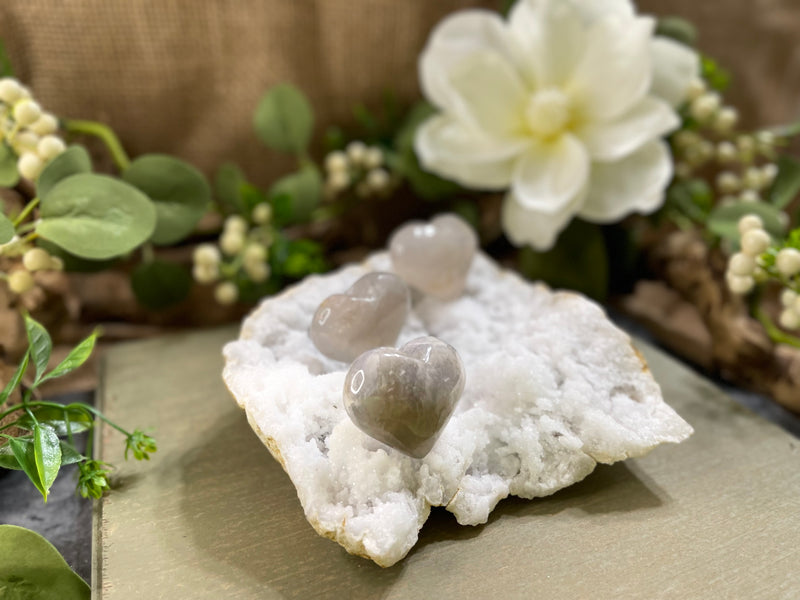 Blue / Lavender Rose Quartz Heart FB1286