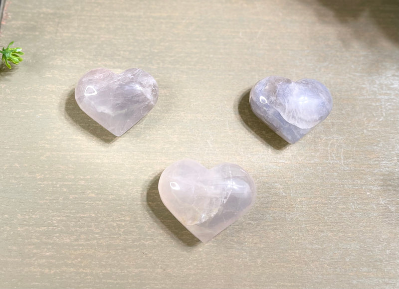 Blue / Lavender Rose Quartz Heart FB1286