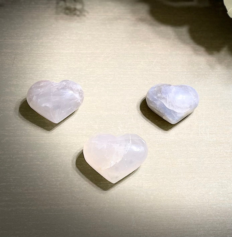 Blue / Lavender Rose Quartz Heart FB1286