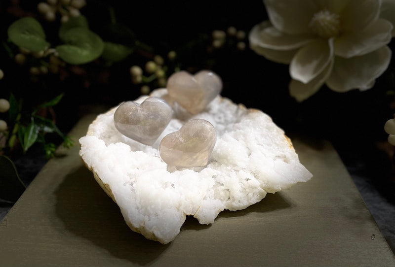Blue / Lavender Rose Quartz Heart FB1286