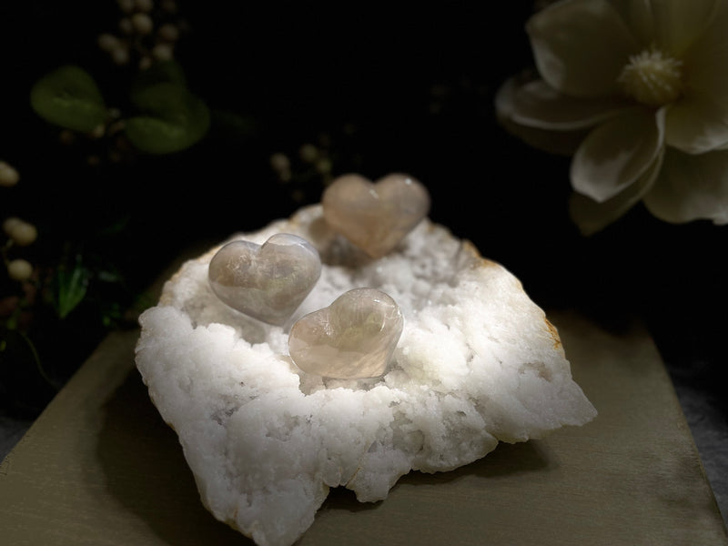 Blue / Lavender Rose Quartz Heart FB1286