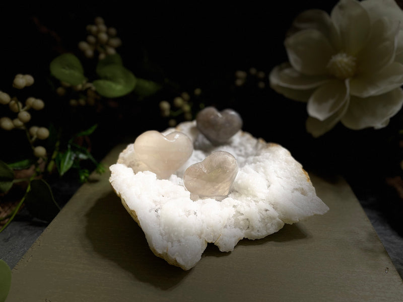 Blue / Lavender Rose Quartz Heart FB1286