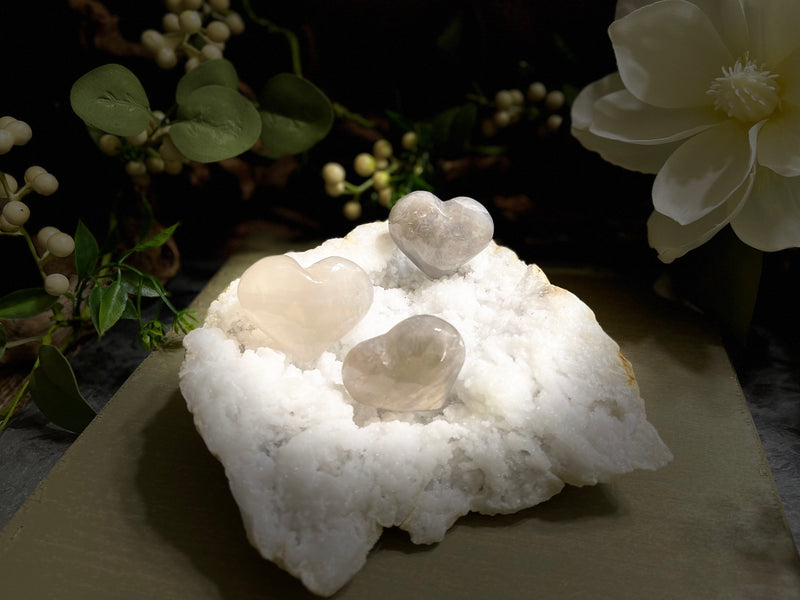 Blue / Lavender Rose Quartz Heart FB1286