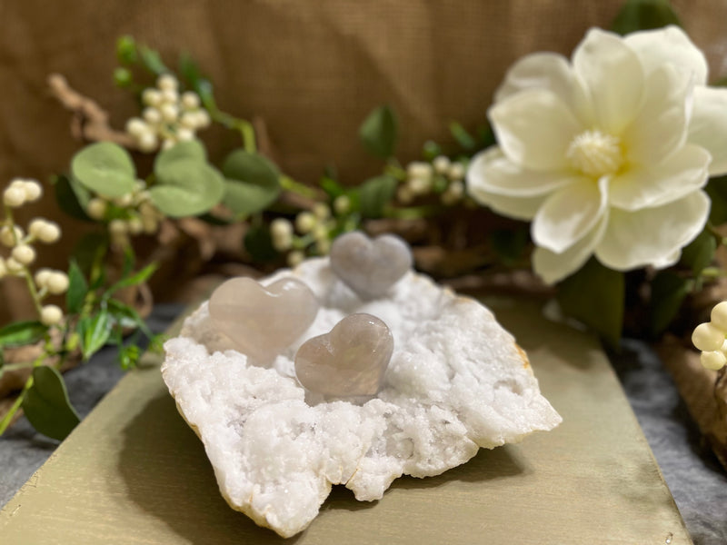Blue / Lavender Rose Quartz Heart FB1286