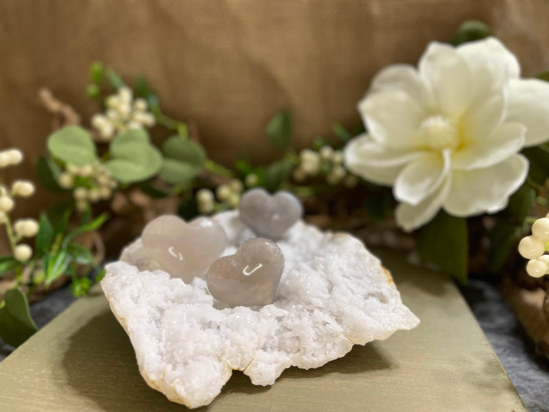 Blue / Lavender Rose Quartz Heart FB1286