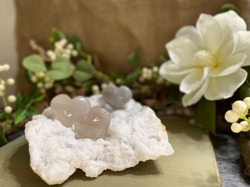 Blue / Lavender Rose Quartz Heart FB1286