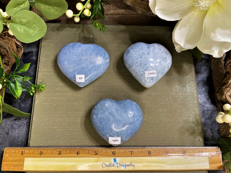 Blue Calcite Heart, calming, happiness, safety, connection FB3021