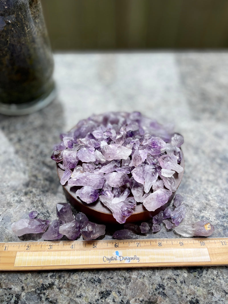 Amethyst Natural Points from Brazil - Collection of 5 with Drawstring Pouch FB2136