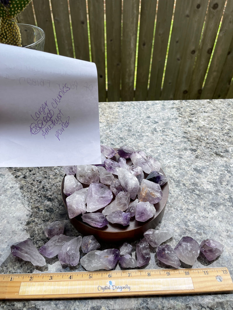 Amethyst Natural Points from Brazil - Collection of 5 with Drawstring Pouch FB2136