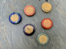 Flower of Life etched Spirit Stones with Mini Clear Quartz Pyramid;FB2099