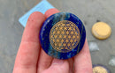 Flower of Life etched Spirit Stones with Mini Clear Quartz Pyramid;FB2099