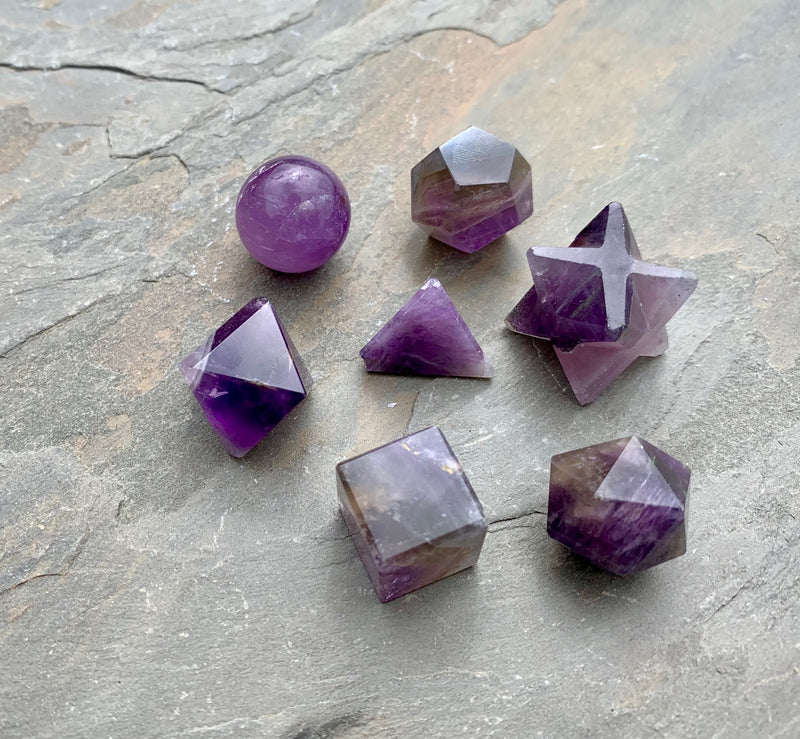 Sacred Geometry Collection - Platonic Solids in assorted gemstones FB2047