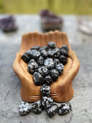 Tumbled Snowflake Obsidian (Medium Chunky) - Stone of Manifestation, Protection, Shielding, Releases Fear