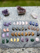 CELESTIAL Carvings ☔ CARVED Crescent Moons and Sun Faces FB2828