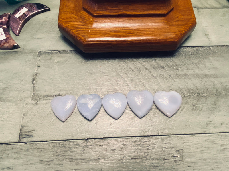 Blue Chalcedony Heart Cabochon; FB2929