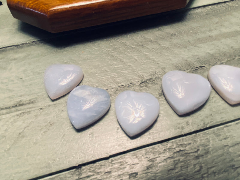 Blue Chalcedony Heart Cabochon; FB2929