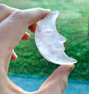 Rose Quartz Double Sided Carved Crescent Moon FB1940