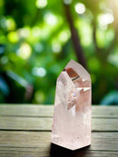 Clear Quartz Polished Standing Point from Brazil, Water Clear Top, Stone of Power FB1827