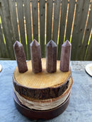 Lepidolite (Lavender Lithium Mica) from Brazil, Polished Standing Points (Towers) FB2559 💜🌸💜