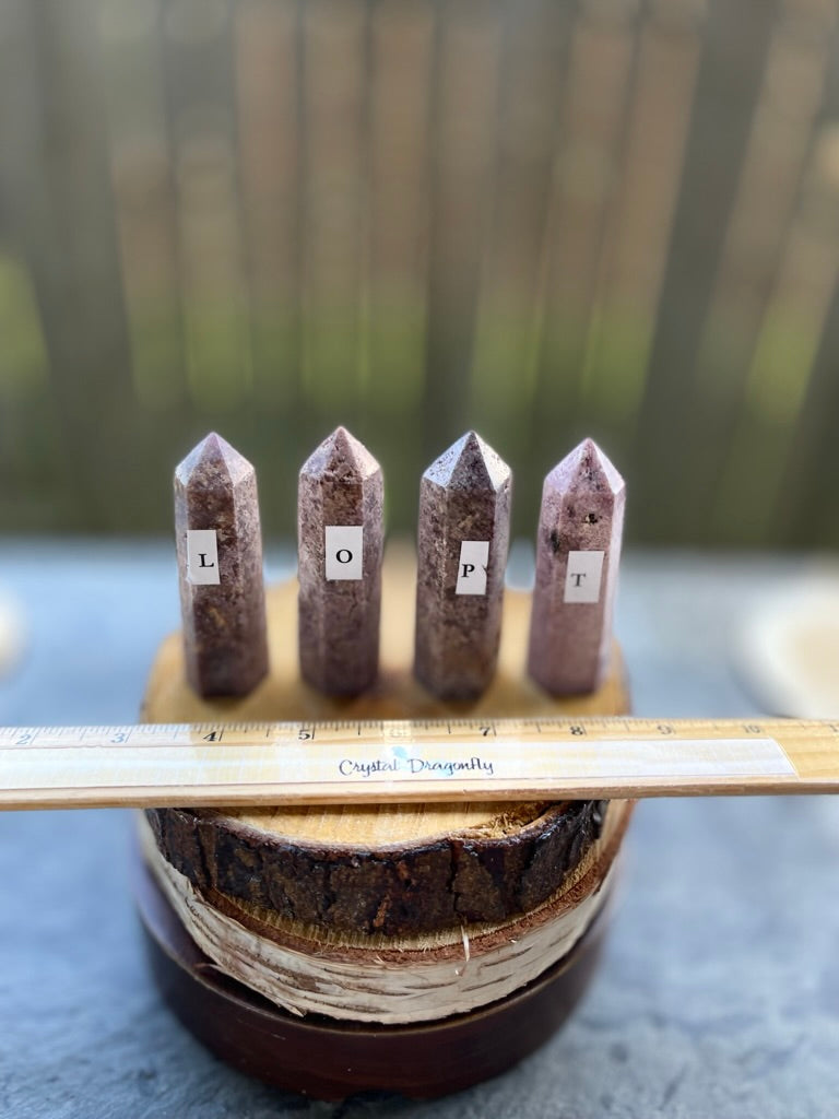 Lepidolite (Lavender Lithium Mica) from Brazil, Polished Standing Points (Towers) FB2559 💜🌸💜